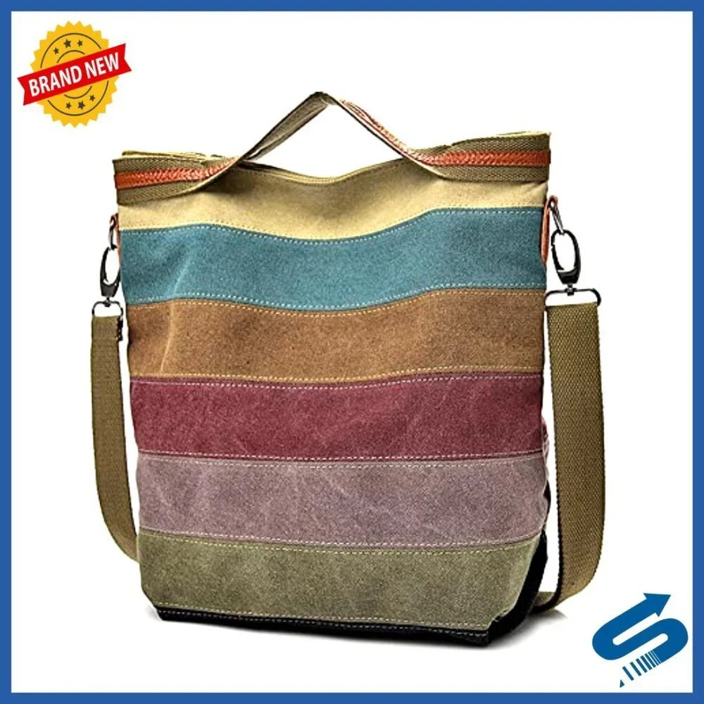Canvas Hobo Tote Large Capacity Crossbody Shoulder Bag Casual Chic